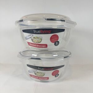 Giant Round Food Storage Container with Locking Lid - 4.9 Quarts (4.6 L)-2 Units